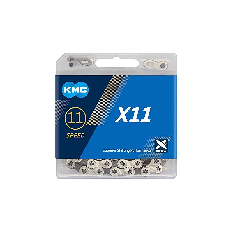 KMC Unisex's X11 11 Speed Chain, Silver/Grey, 114 Links