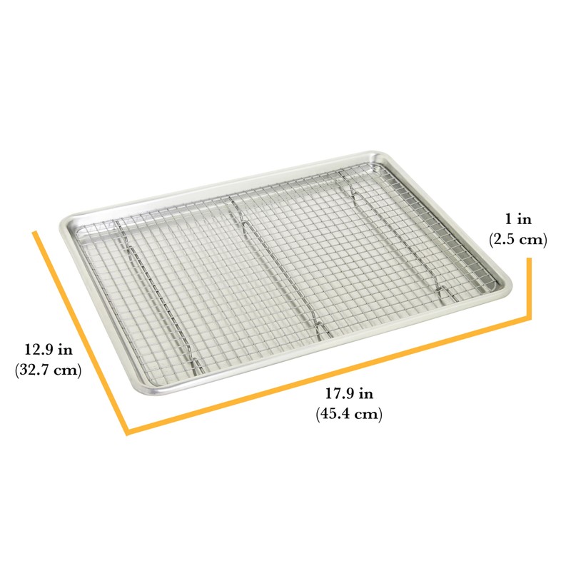 Chicago Metallic Aluminum Large Baking Sheet and Rack Set, made