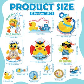 Saysurey 12 Pcs Duck Magnets for Cruise Door Decoration Duck Cruise Magnets Funny Summer Duck Fridge Magnets Reusable Waterproof Duck Magnetic Stickers Animal Magnets for Ship Cabin Car Refrigerator