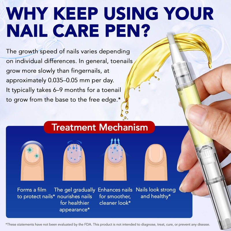 4Pcs Nail Care Pens, Moisturizing Nail Strengthener for Discoloured Nails