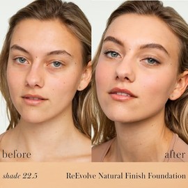 RMS Beauty ReEvolve Base líquida con acabado natural, cobertura media, sin silicona, para piel madura, hidratante y reafirmante, 1 onza
