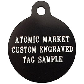 Atomic Market Round Spoiled Princess Skull with Pink Bow Pet ID Tag