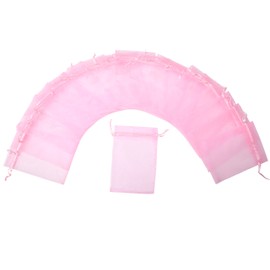 ZUUC Organza Drawstring Pouch Bag,2.8''W x3.6" L, Pack of 100 (Pink)