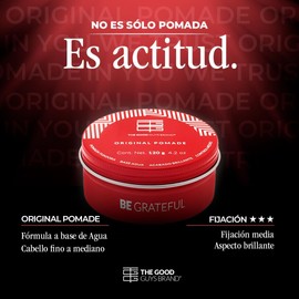 Cera para Cabello Hombre Original Pomade Fijación Media Aspecto Brillante y Saludable Pomada para Cabello Hombre Sin Químicos Agresivos Productos para el Cabello THE GOOD GUYS BRAND (120gr)