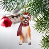 Design Toscano JH576303 Boxer Holiday Dog Ornament Sculpture, Multi-Color