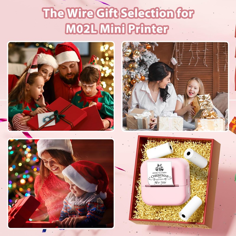Mini Sticker Printer for Smartphone, Bluetooth Thermal Printer 203DPI Pocket