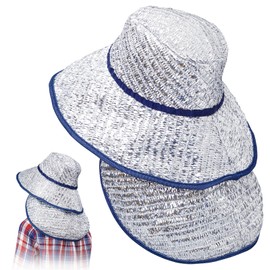 Como Life Aluminum Mesh Hat, Sun Protection to the Neck, Aluminum, Heat Shield, UV Protection, Hat, Cold Pack, Heat Protection, Field Work, Farm Work, Women's