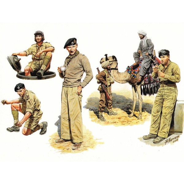 Master Box Models 1/35 British Troops in Northern Africa, WWII - 6 Figures Set with Camel