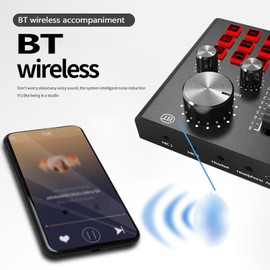 V8 Plus Live Sound Card for Streaming 15 Effects USB Audio Mixer for microphone Voice Changer Device DJ Karaoke Equipment with Adjustable Volume Support BT Connection