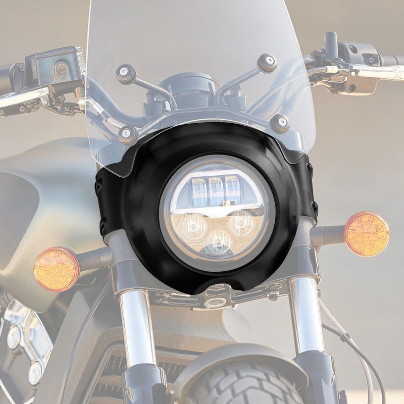 TCMT Matte Black Front Headlight Fairing Cover Fit For Indian