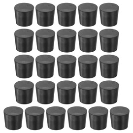 MECCANIXITY Rubber Tapered Plug 24mm to 28mm Solid Test Tubes Bungs Stopper Black for Lab Home 26 Pieces