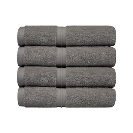 Cotoniche Extra Soft & Absorbent Wash Cloths Set of 4 (12" x 12") - Hotel Quality - Perfect as, Gym Towels, Face Cloths, Spa Towels, or Hand Towels -%100 Cotton - Gray
