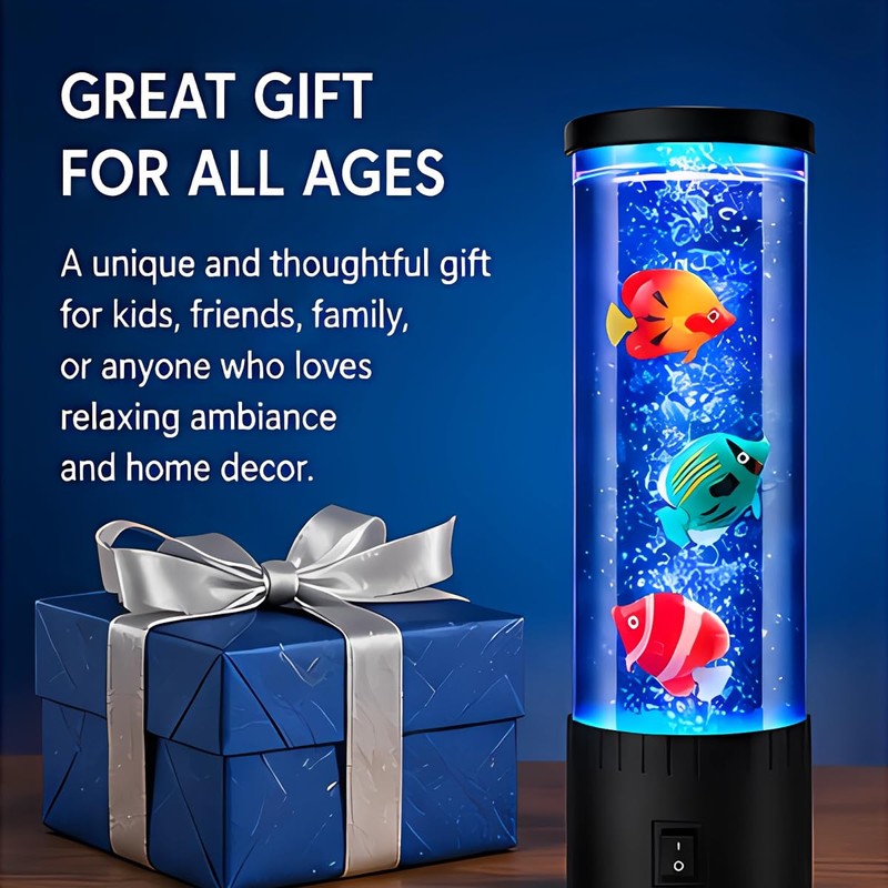Handsbrain Mini Bubble Fish Lamp, 7 Color Changing Mood Light