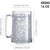 Doytn Double Wall Gel Frosty Freezer Ice Mugs Clear 16oz