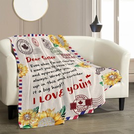 Sister Gifts Blanket 50" X 60", Birthday Gifts for Sister, Unique Sisters Blankets from Sisters, Cozy Sis Throw Blanket for Birthday, Anniversary