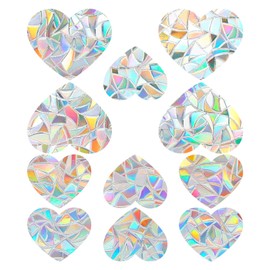 55pcs Window Decals for Bird Strikes, Decorative Window Clings for Birds, Heart Shape Bird Strike Prevention for Windows