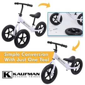 with No Pedals for Kids 1-3 Years Old - 2 in 1 Toddler Tricycle and Balance Bike - Indoor and Outdoor Learning Trike - White