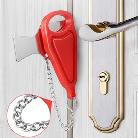 Portable Door Lock, Travel Lock, Safe Lock, Portable Door Lock, Portable Security Lock, Stainless Steel Travel Latch, School Lock, Down Door Lock, Safety Security (Red Gen)
