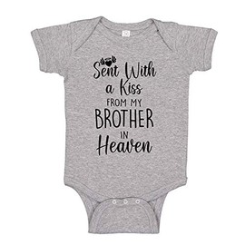 Sent with A Kiss from My Brother in Heaven Baby Bodysuit 12 mo Athletic Heather