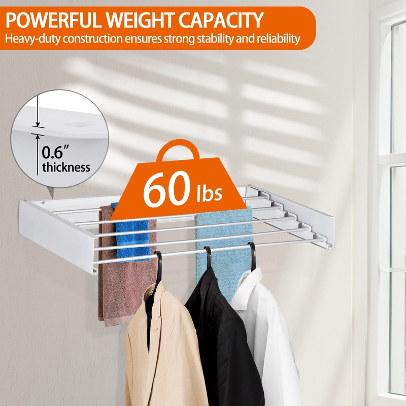 FOCHIER F Laundry Drying Rack Wall Mounted Clothes Drying Rack