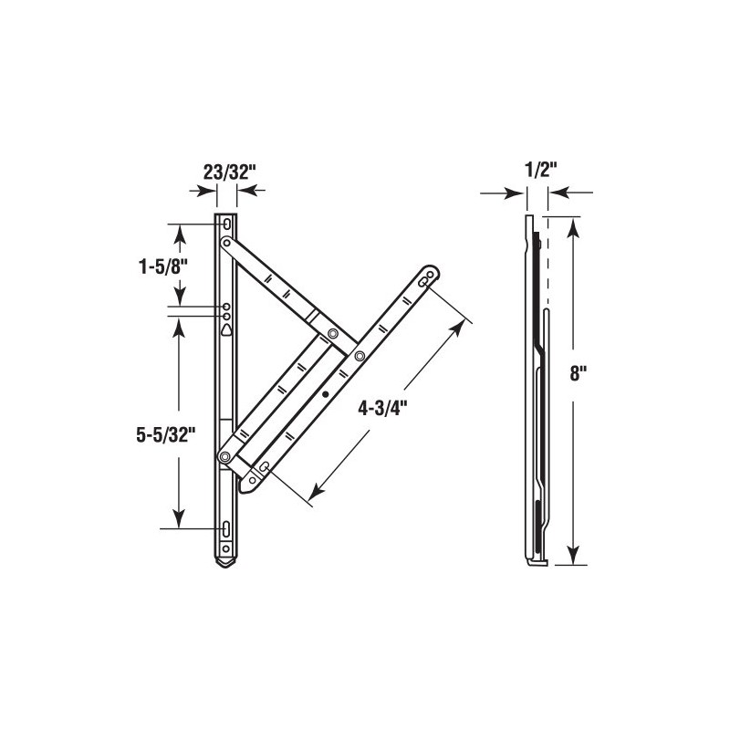 Prime-Line H 3626 8 In., Stainless Steel, 4-Bar Hinge Casement