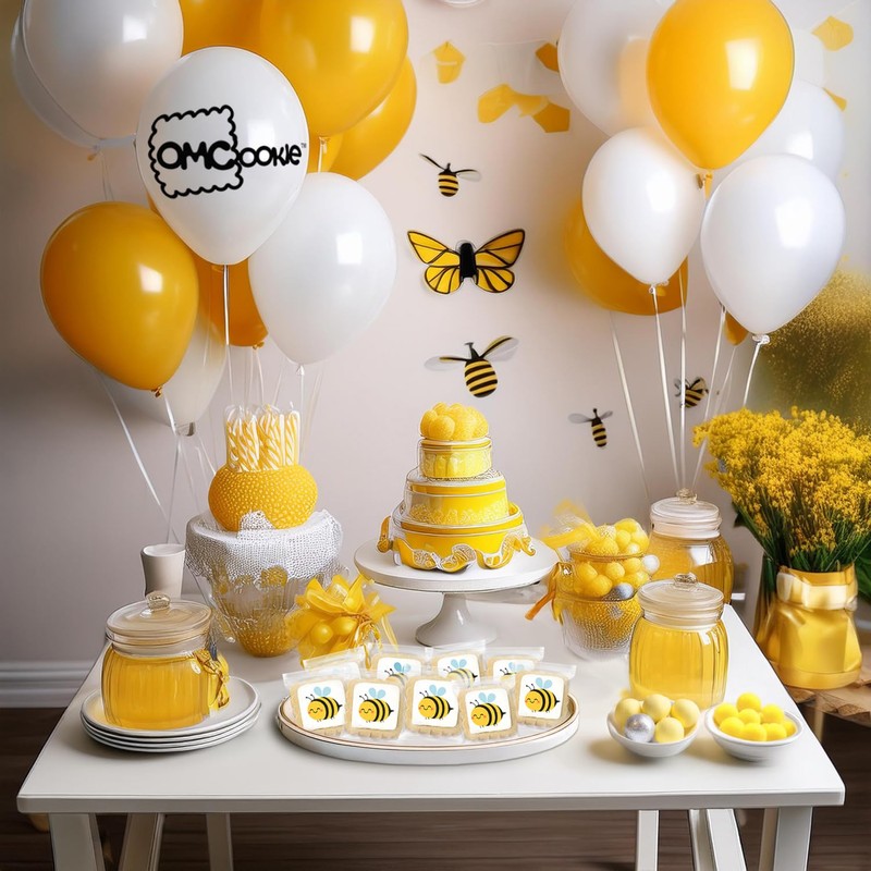 Bee Theme Cookies | Summer Party | 24 Individually Wrapped