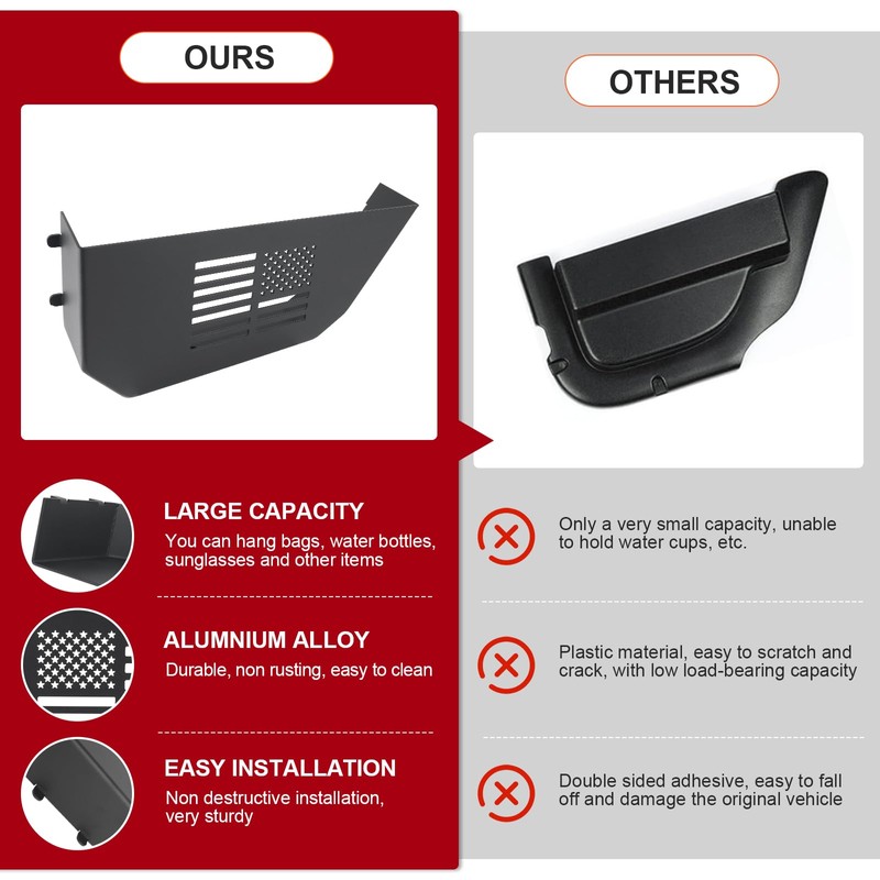 ZAMLIE Front & Rear Door Storage Pockets Compatible with Jeep