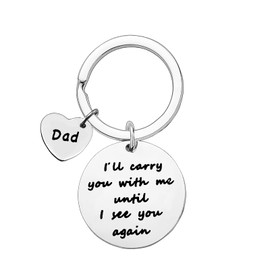 Baipilu Memorial Gift for Loss of Father Dad Memorial Keychain Remembrance Jewelry for Loss of Dad Sympathy Gift for Loss Father In Memory Of Daddy Keyring Bereavement Gift for Son Daughter