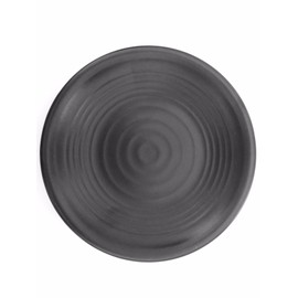 Z-Moments Japanese Style Melamine Round Plates, 10 Inch dia., Matt Black, 12-pcs (1 Dozen) (10")