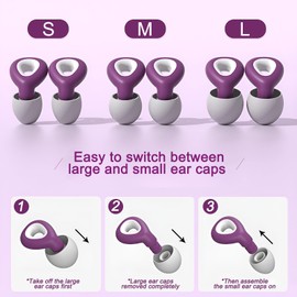 Schlafende Ohrstöpsel, lärmunterdrückende Ohrstöpsel, wiederverwendbare lärmunterdrückende Silikon-Ohrstöpsel, 6 Ohrstöpselspitzen (S/M/L), schützen Ihre Gehörgesundheit in verschiedenen Situationen