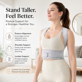 Adjustable Posture Corrector for Back Support – Breathable Shoulder & Lumbar Brace for Work or Home