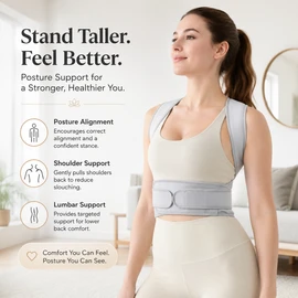Adjustable Posture Corrector for Back Support – Breathable Shoulder & Lumbar Brace for Work or Home