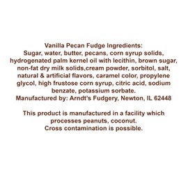 Home Made Creamy Fudge - 1 Lb Box Vanilla Pecan