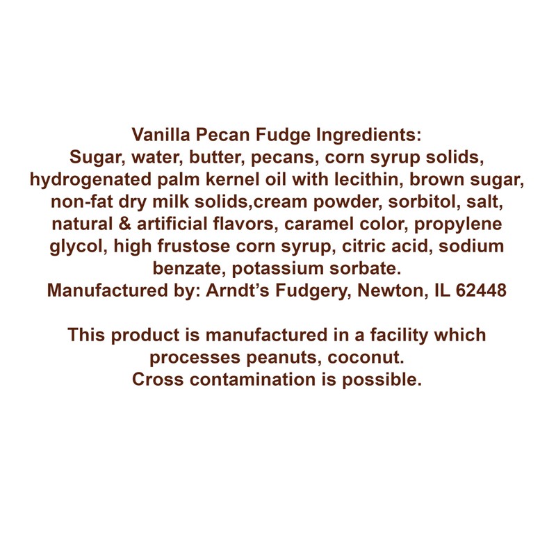 Home Made Creamy Fudge - 1 Lb Box Vanilla Pecan