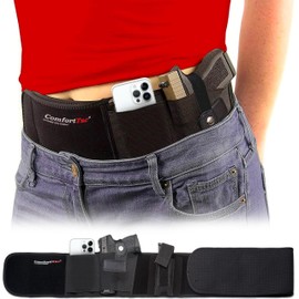 ComfortTac Gun Holsters for Every Day Carry - Ultimate Belly Band Pistol Holster for Men & Women, Belt Compatible with Smith and Wesson, Shield, Glock - Firearm Accessories, Black