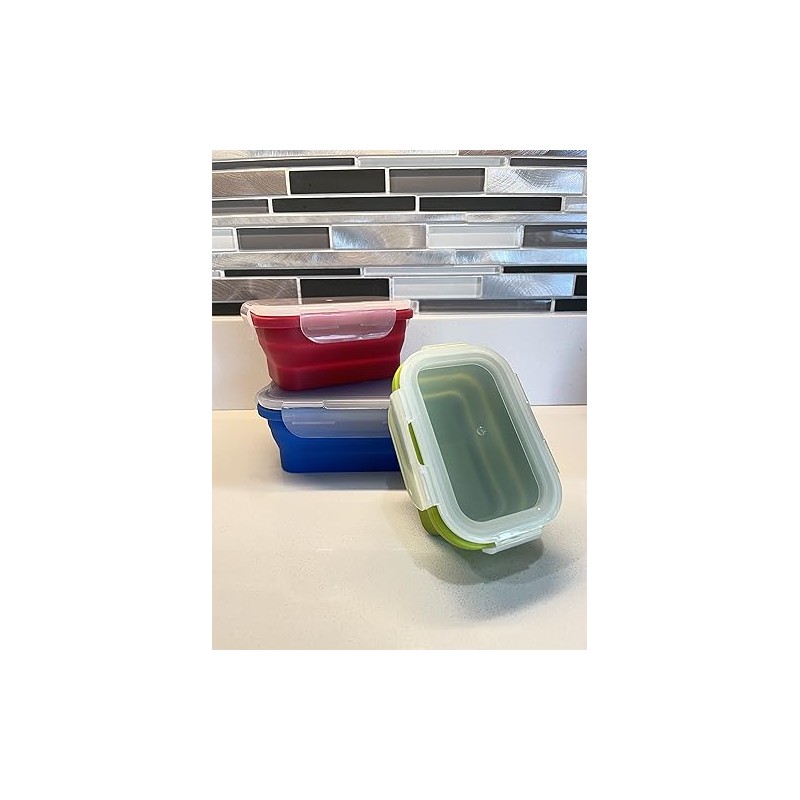 Roaming Cooking Collapsible Silicone Food Storage Container Combo pack (Multi