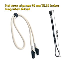 Luoyuanjia Hat Strap Clips, 4 Pcs Hat Retainer Clip Polyester Hat Clips Cap Anti Lost Strap Hat Retainer Clip for Running Beach Sports Hiking Outdoor Activities White