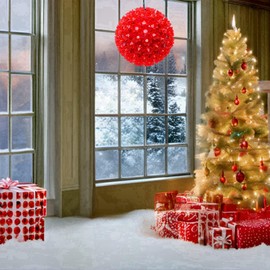 LUCKY SHINE 7.5" Starlight Sphere Lights with 100 Count Red LED Lights, UL Listed and Commercial Grade, for Indoor and Outdoor Christmas Trees, Proches, Patio.