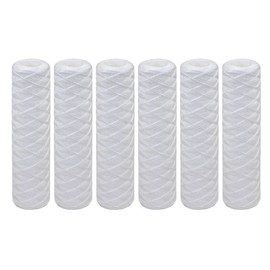 Tier1 50 Micron 10 Inch x 2.5 Inch | 6-Pack String Wound Polypropylene Whole House Sediment Water Filter Replacement Cartridge | Compatible with Pentek CW-50, 155214-52, W50W, Home Water Filter
