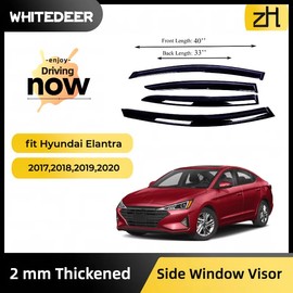 Fits Hyundai Elantra 2017 2018 2019 2020 Acrylic Safe Smoke Window Visor Set - Sun, Rain, and Vent Protection, 4-Pieces Window Deflector Guard Kit, 2mm_Thick