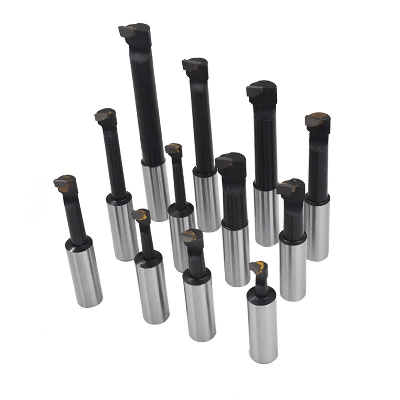 TINVHY 12-Pack Set 3 Boring Head R8 Shank 3/4 Carbide