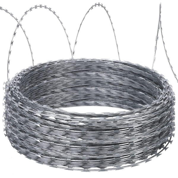 Razor Wire 250FT, 10 Rolls Razor Barbed Wire, Per Roll