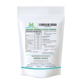Herbal Magic's Organic Moringa Leaf Powder Raw and Pure Whole Leaves,Green Superfood for Smoothies, Shakes, Baking, Free from Preservatives- You Will get 200g (Pack of 1)
