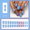 24 Pcs Cute Press on Nails Short Fake Nails Square