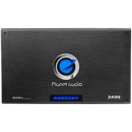 Planet Audio AC2400.4 4 Channel Car Amplifier - 2400 High Output, 2 Ohm, High/Low Level Inputs, High/Low Pass Crossover, Hook Up to Subwoofer for Bass