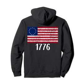 Betsy Ross Flag Shirt - 4th Of July 1776 Betsy Ross Flag Pullover Hoodie