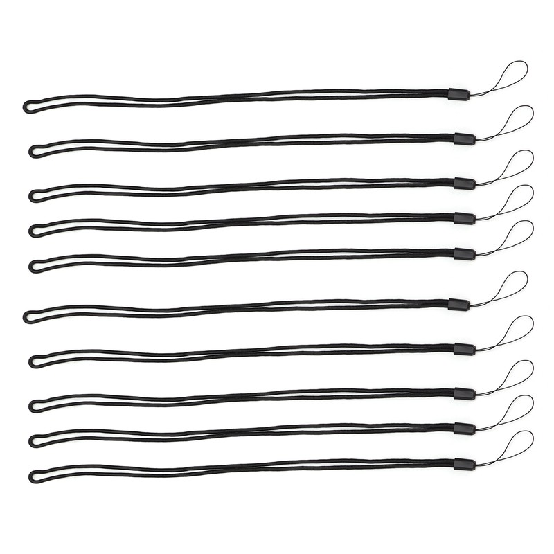 10pcs Neck Lanyard Black Polyester Badge Holder for Students Staff