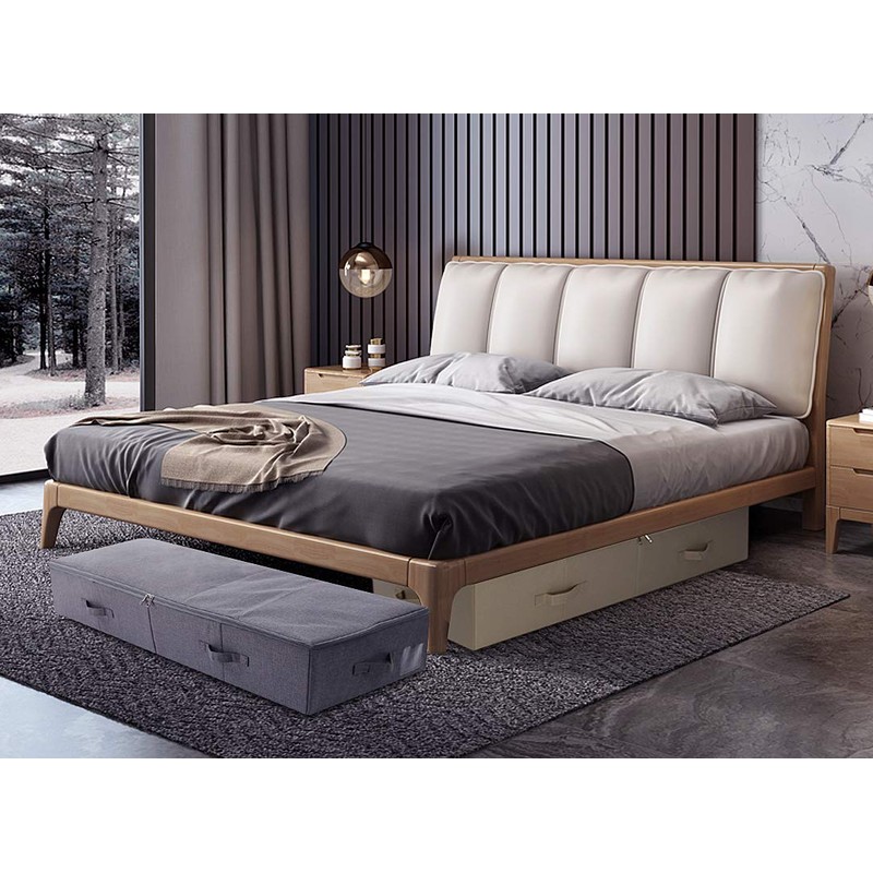 39.4" Folding Under Bed Storage Organizer Baskets for Closet, Bedding,Beige