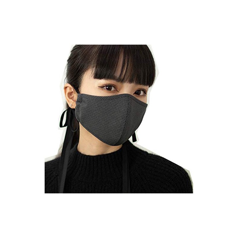 sacheck-mask-jpku nosewire checkered bow mask washable mask cold touch feeling