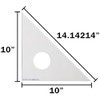 10-inch 45-45-90 Drafting Triangle, Clear Plastic
